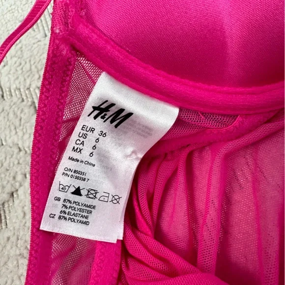 H&M Hot Pink Baby Doll Lingerie - Picture 3 of 3
